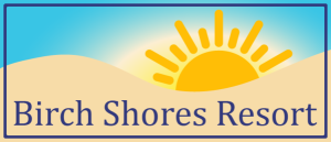 birch shores resort logo; glen lake, glen arbor, MI